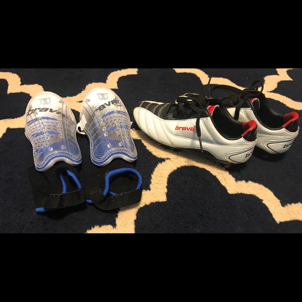 Boys Soccer cleats & shin guards